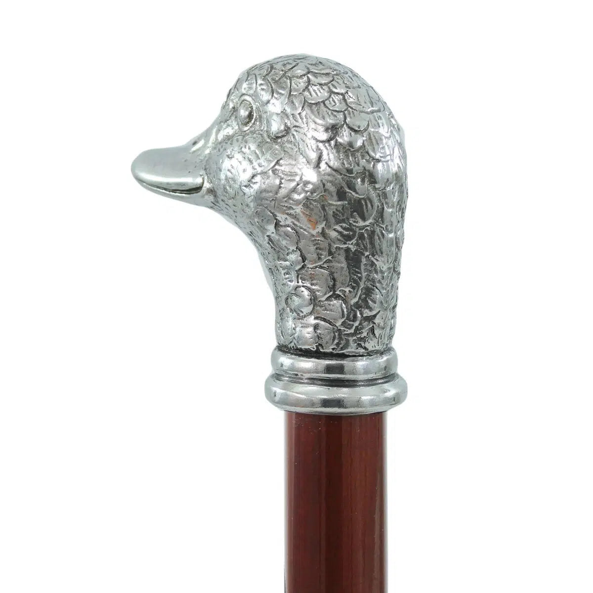 Pewter Duck Head Cane Or Walking Stick Custom Made In Italy