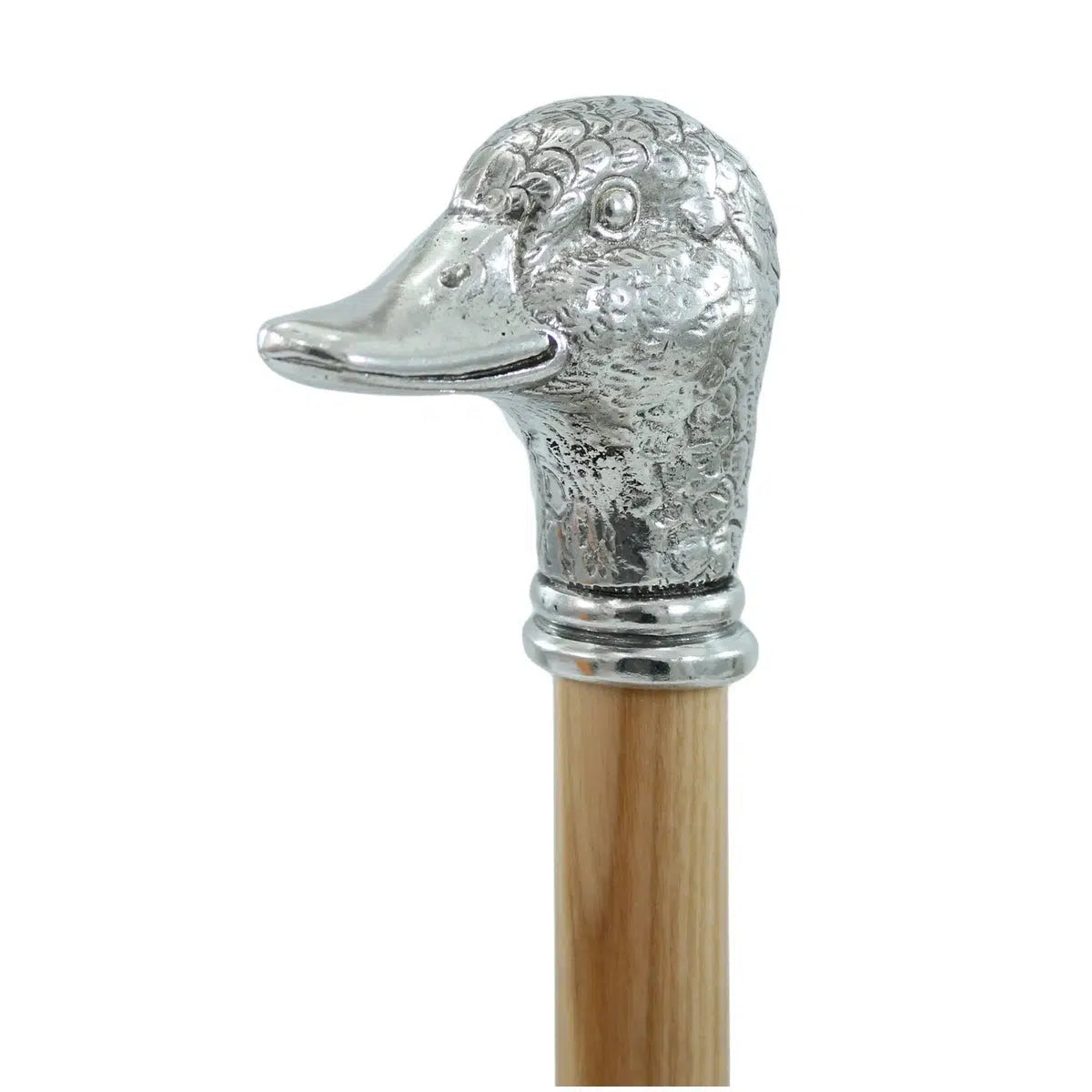Pewter Duck Head Cane Or Walking Stick Custom Made In Italy