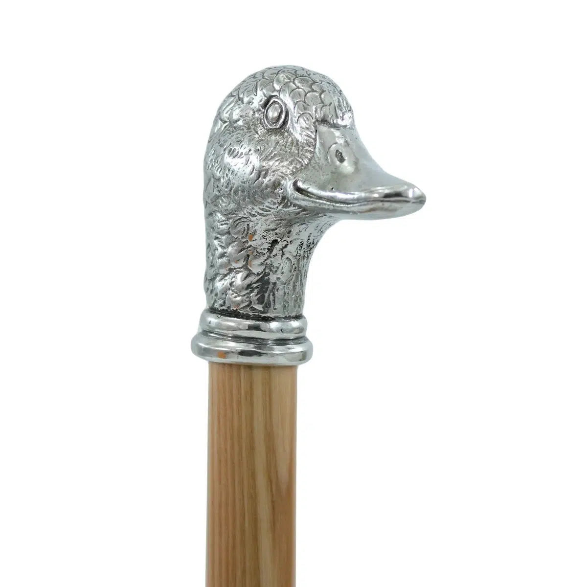 Pewter Duck Head Cane Or Walking Stick Custom Made In Italy