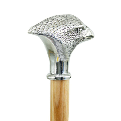 Pewter Head Custom Hawk Walking Stick