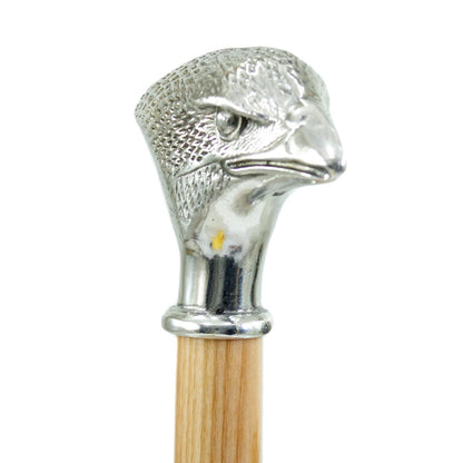 Pewter Head Custom Hawk Walking Stick
