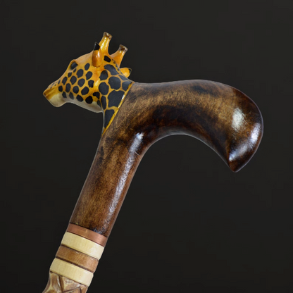 Safari Stroll: Hand Carved Custom Length and Shaft Giraffe Cane