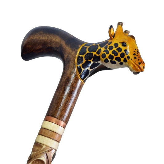 Safari Stroll: Hand Carved Custom Length and Shaft Giraffe Cane