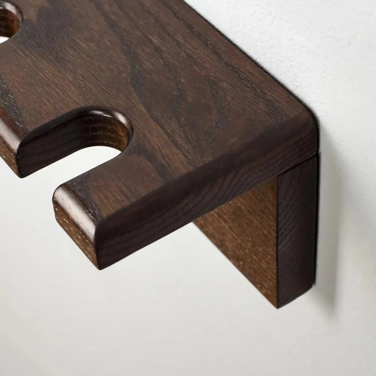 Solid Oak Wall Cane Holder – 5 Slot Rack in 9 Custom Colors | Handmade Display Stand