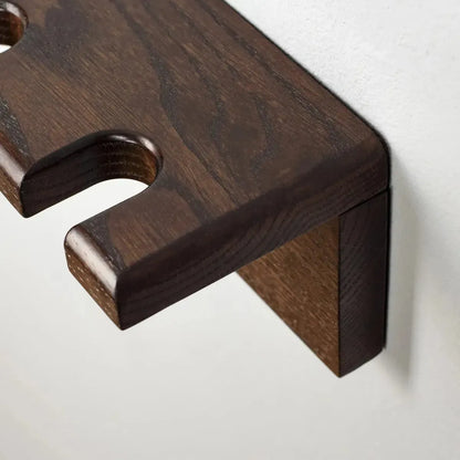 Solid Oak Wall Cane Holder – 5 Slot Rack in 9 Custom Colors | Handmade Display Stand