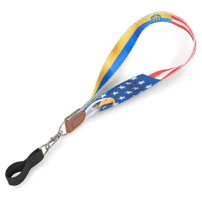Unique USA and Ukraine Flag Cane Wrist Strap