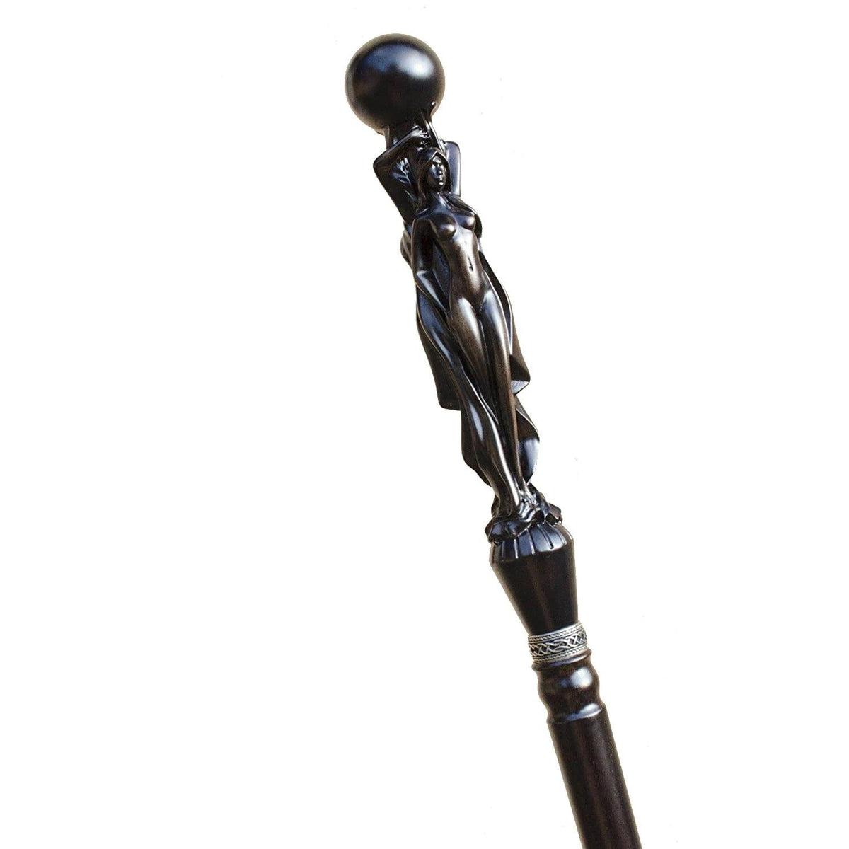 Unique Wooden Hand Carved Twin Nymph Gentleman's Cane