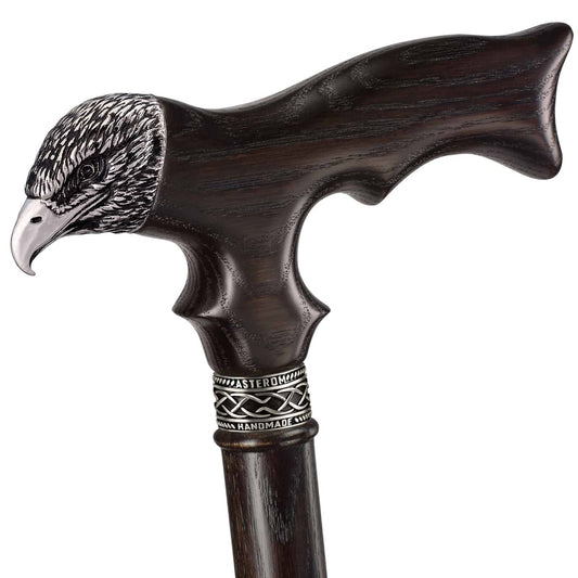 Wooden Hand Carved Eagle Cane or Walking Stick