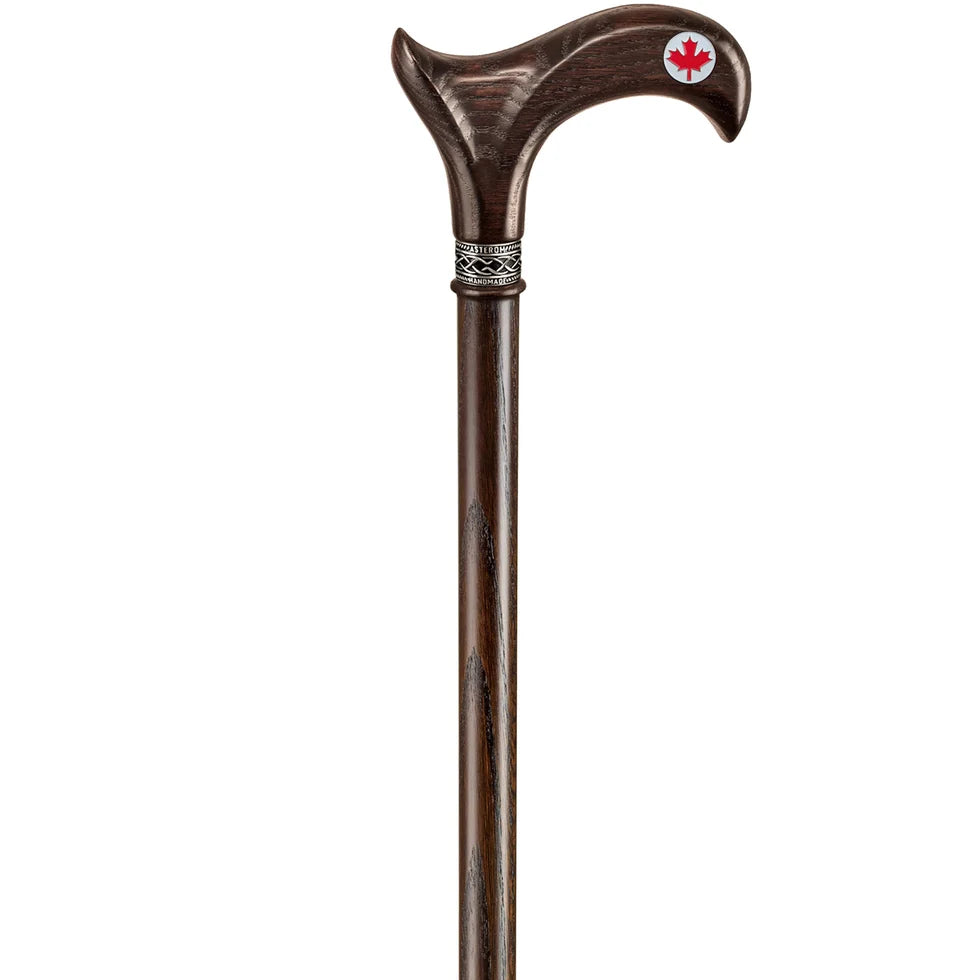 Canadian Maple Leaf Walking Cane – Handcrafted Solid Oak