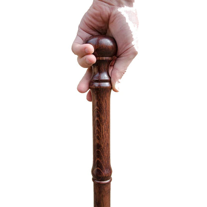 Hand-Carved Solid Oak Ball Knob Walking Cane