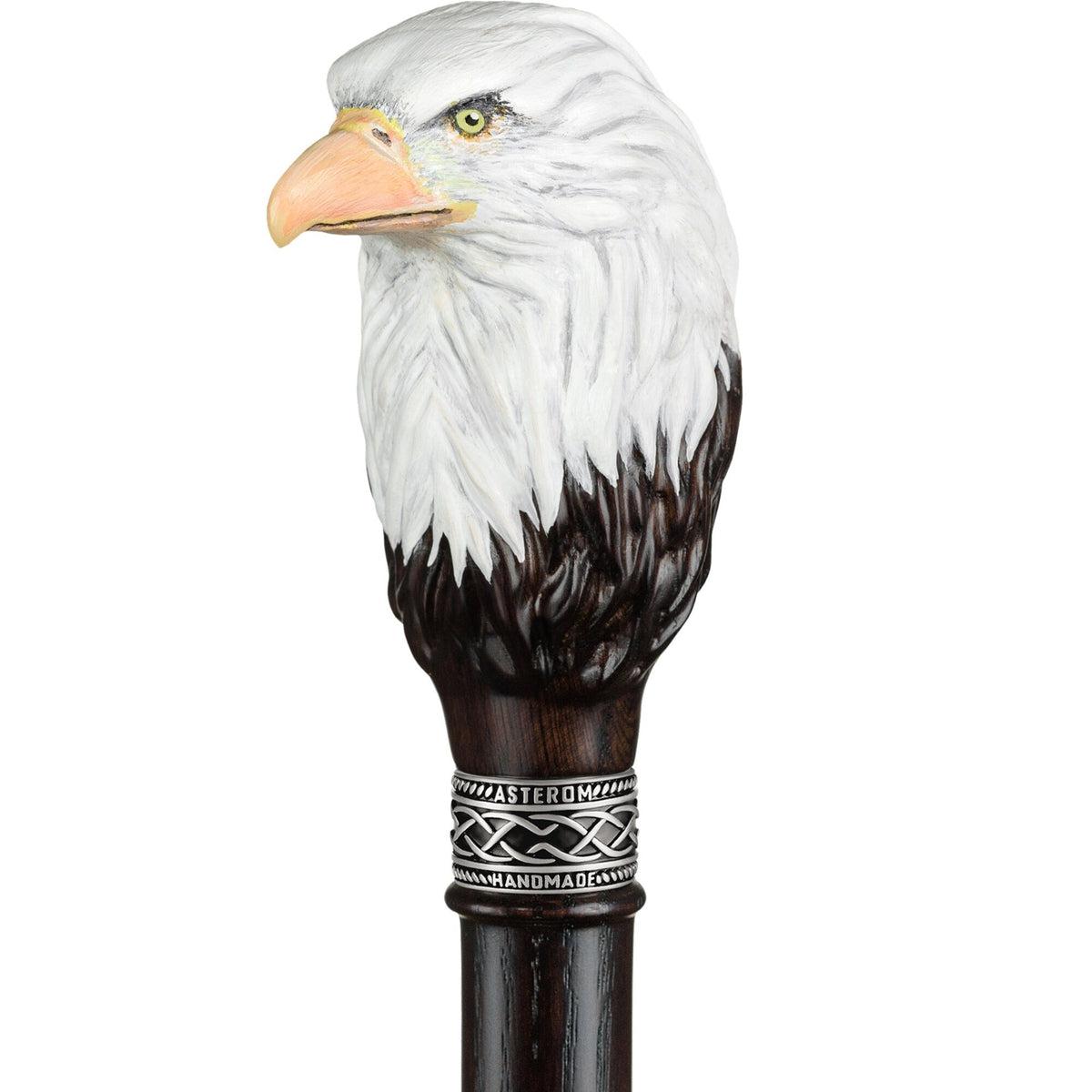 Custom Carved Wooden Eagle Knob Cane or Walking stick