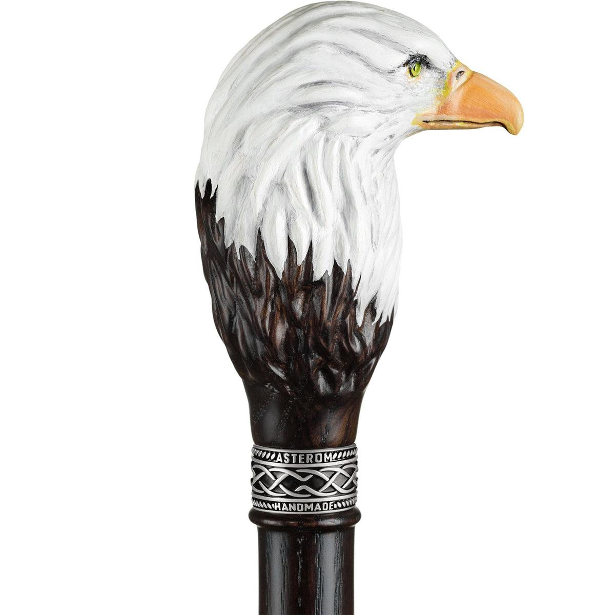 Custom Carved Wooden Eagle Knob Cane or Walking stick