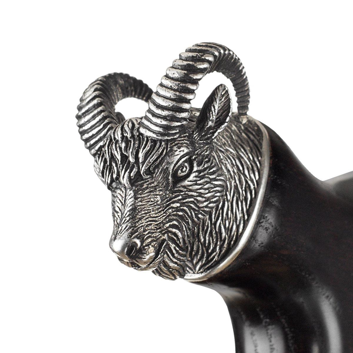 Custom Made Wooden Ram Head - Sheep Cane or Walking Stick