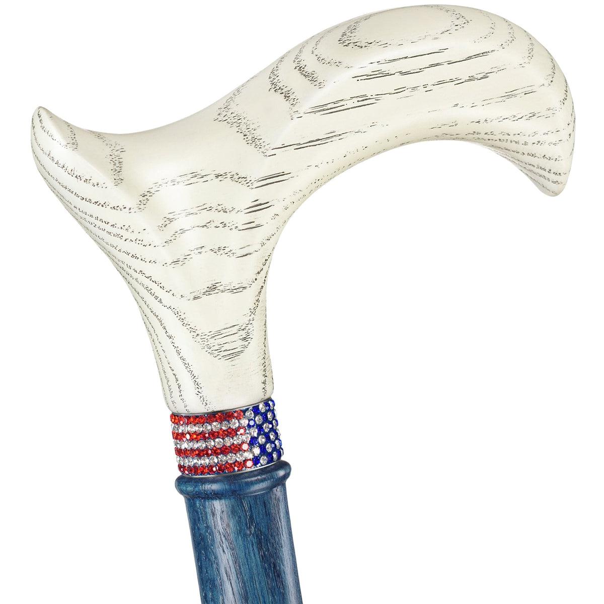 Custom Veterans or Patriots Wooden American Flag Walking Cane or Stick