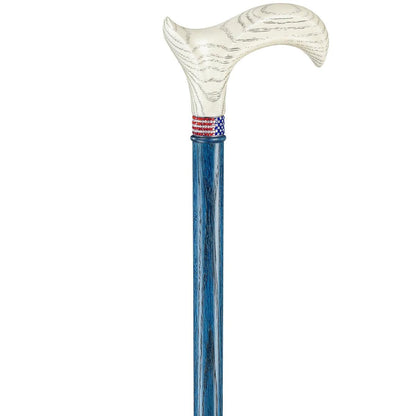 Custom Veterans or Patriots Wooden American Flag Walking Cane or Stick