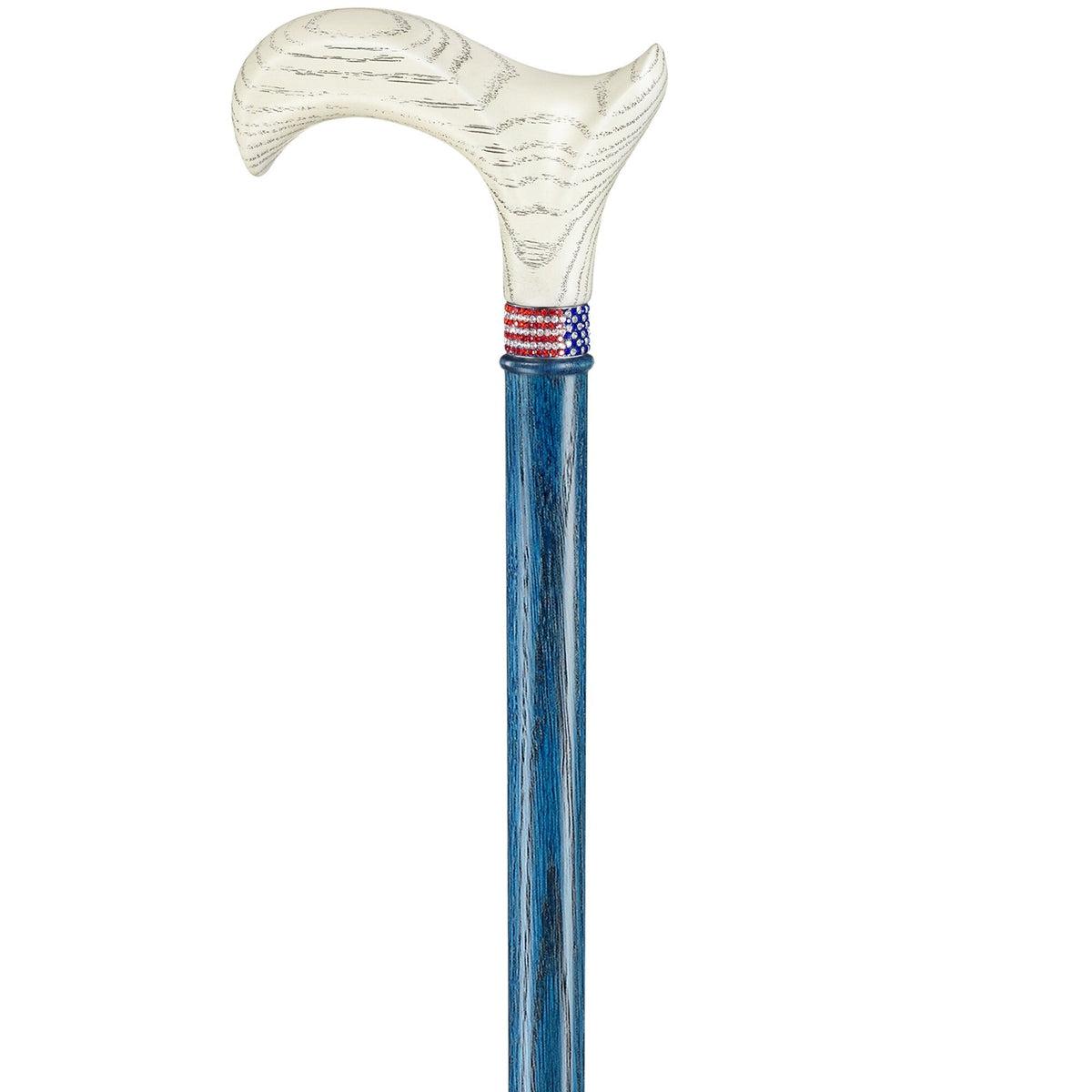 Custom Veterans or Patriots Wooden American Flag Walking Cane or Stick