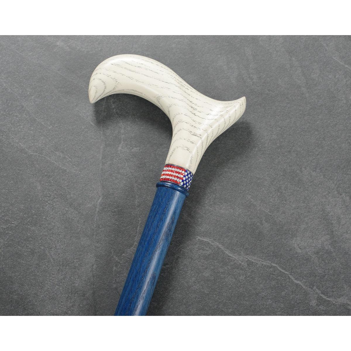 Custom Veterans or Patriots Wooden American Flag Walking Cane or Stick
