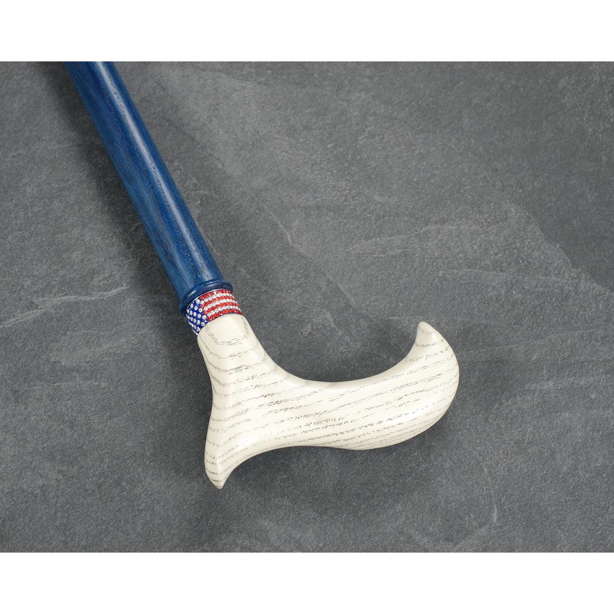 Custom Veterans or Patriots Wooden American Flag Walking Cane or Stick