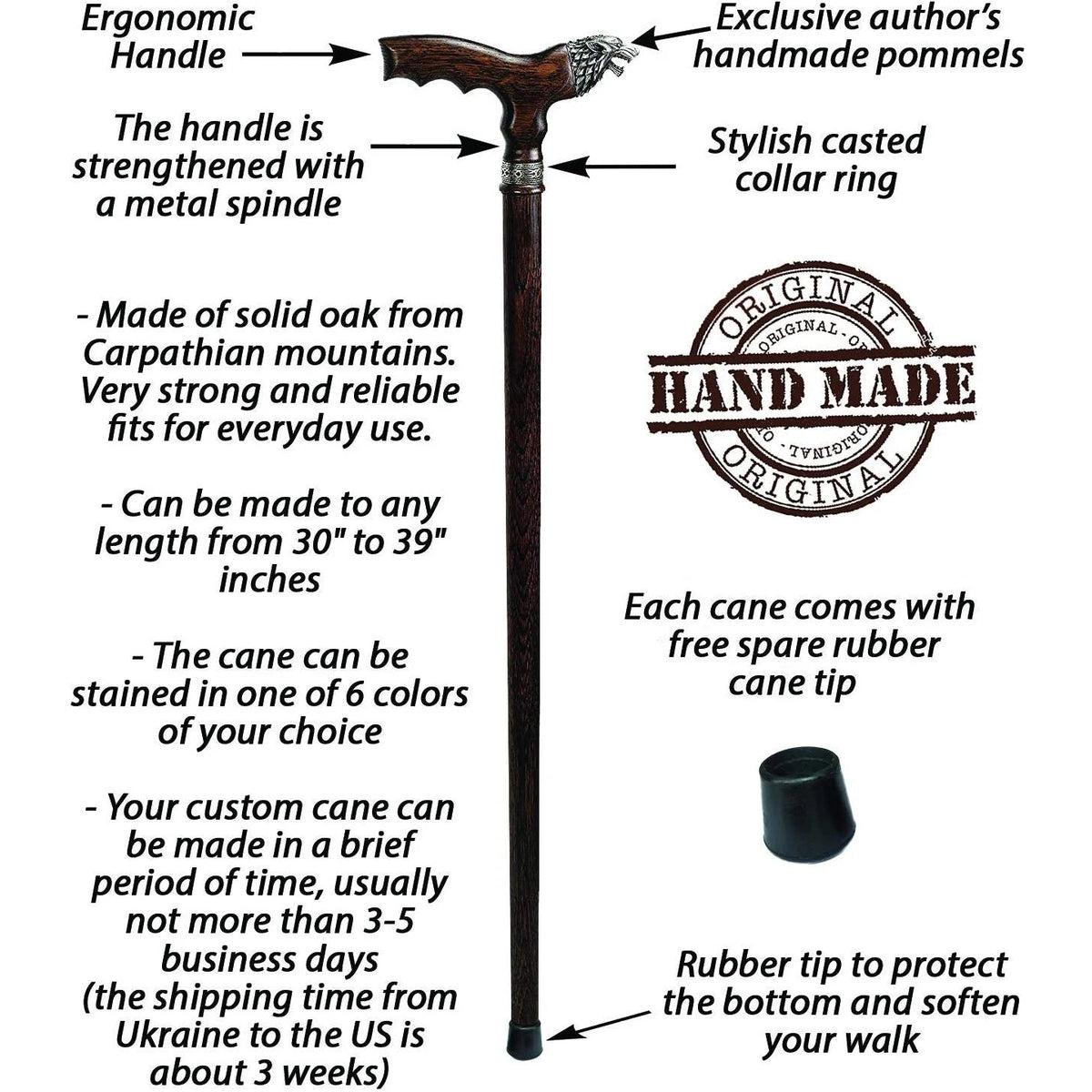 Fashionable Custom Wooden Pirate Cane or Walking Stick