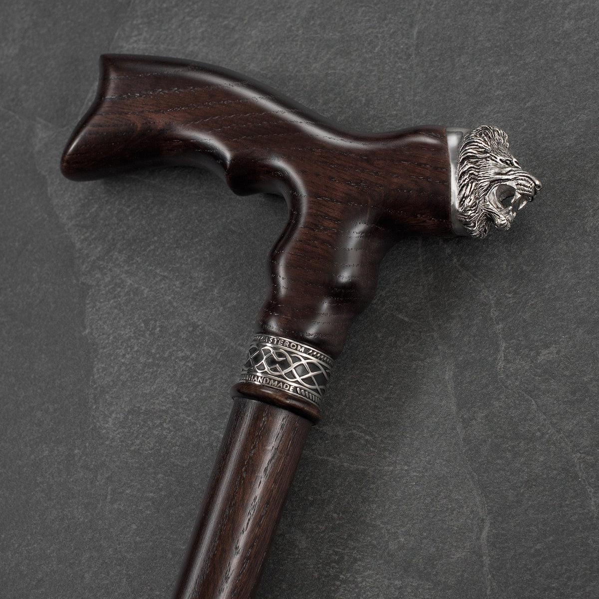 Fashionable Stylish Wooden Lion Cane or Walking Stick
