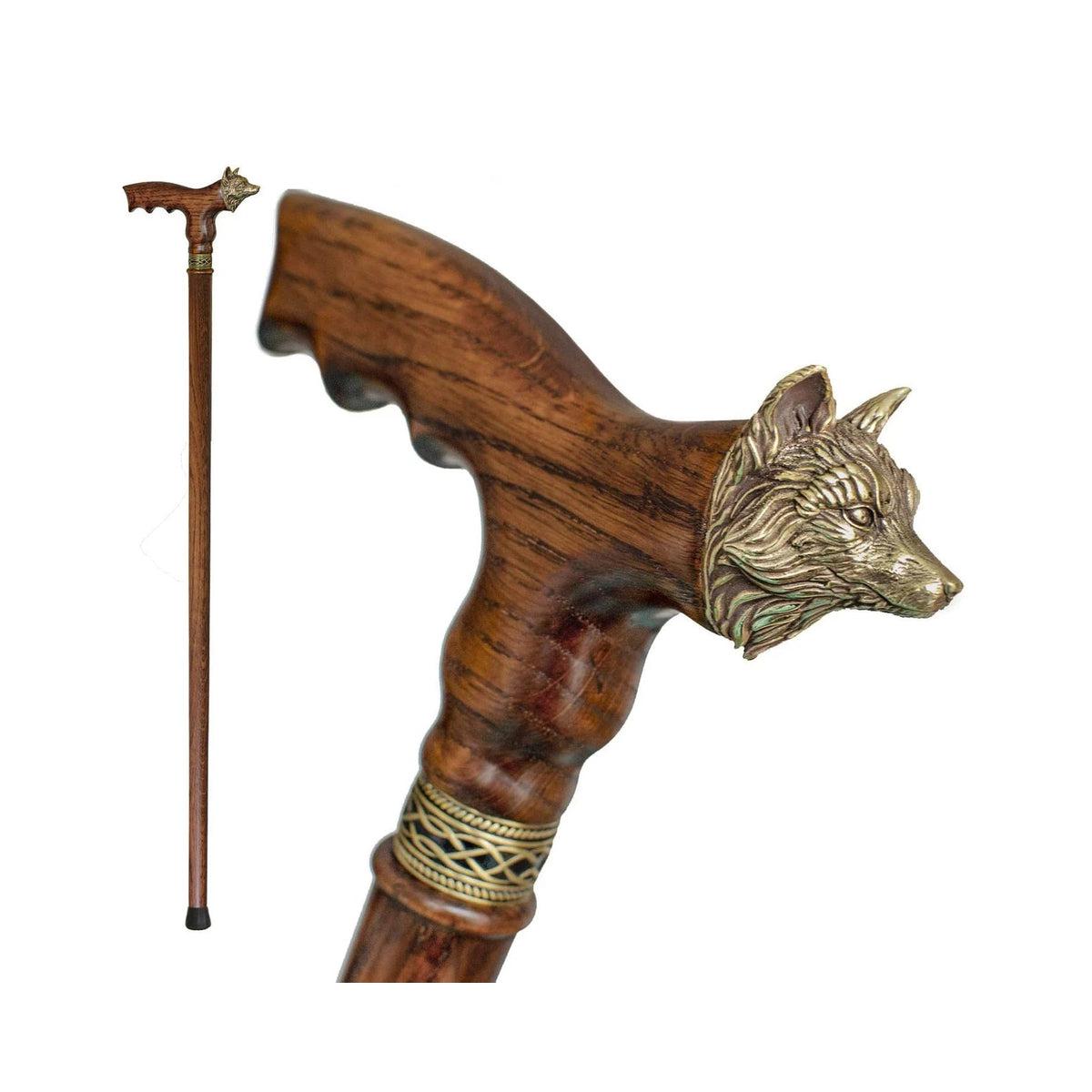 Fashionable Wooden Custom Fox Head Walking Cane or Stick