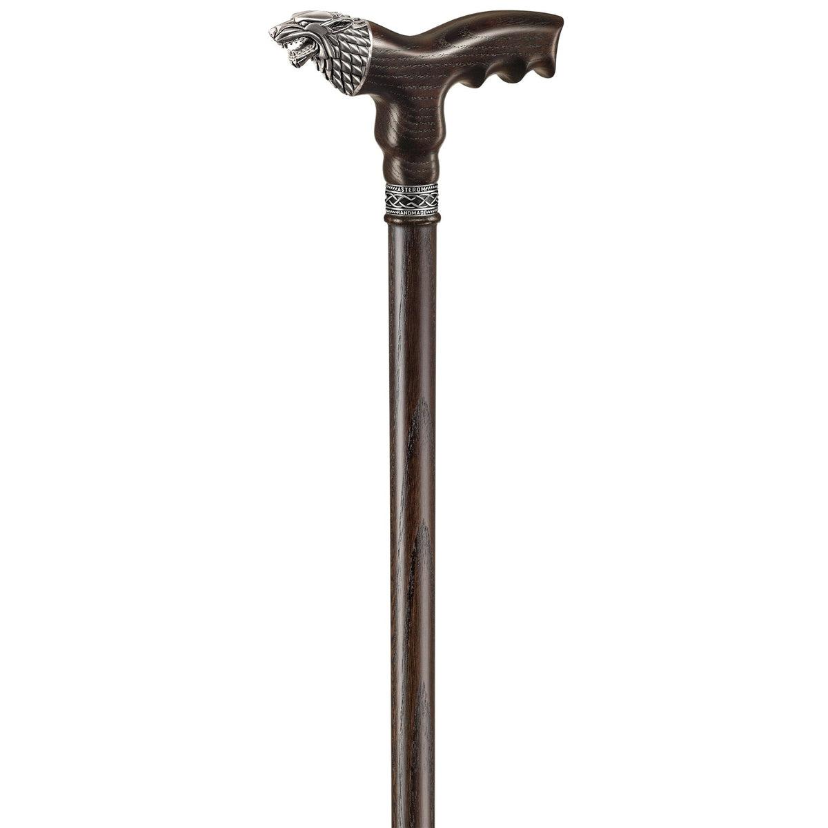 Hand Carved Custom Wooden Dire Wolf Cane or Walking Stick