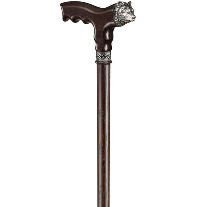 Stylish Custom Wooden Grizzly Bear Walking Cane or Stick