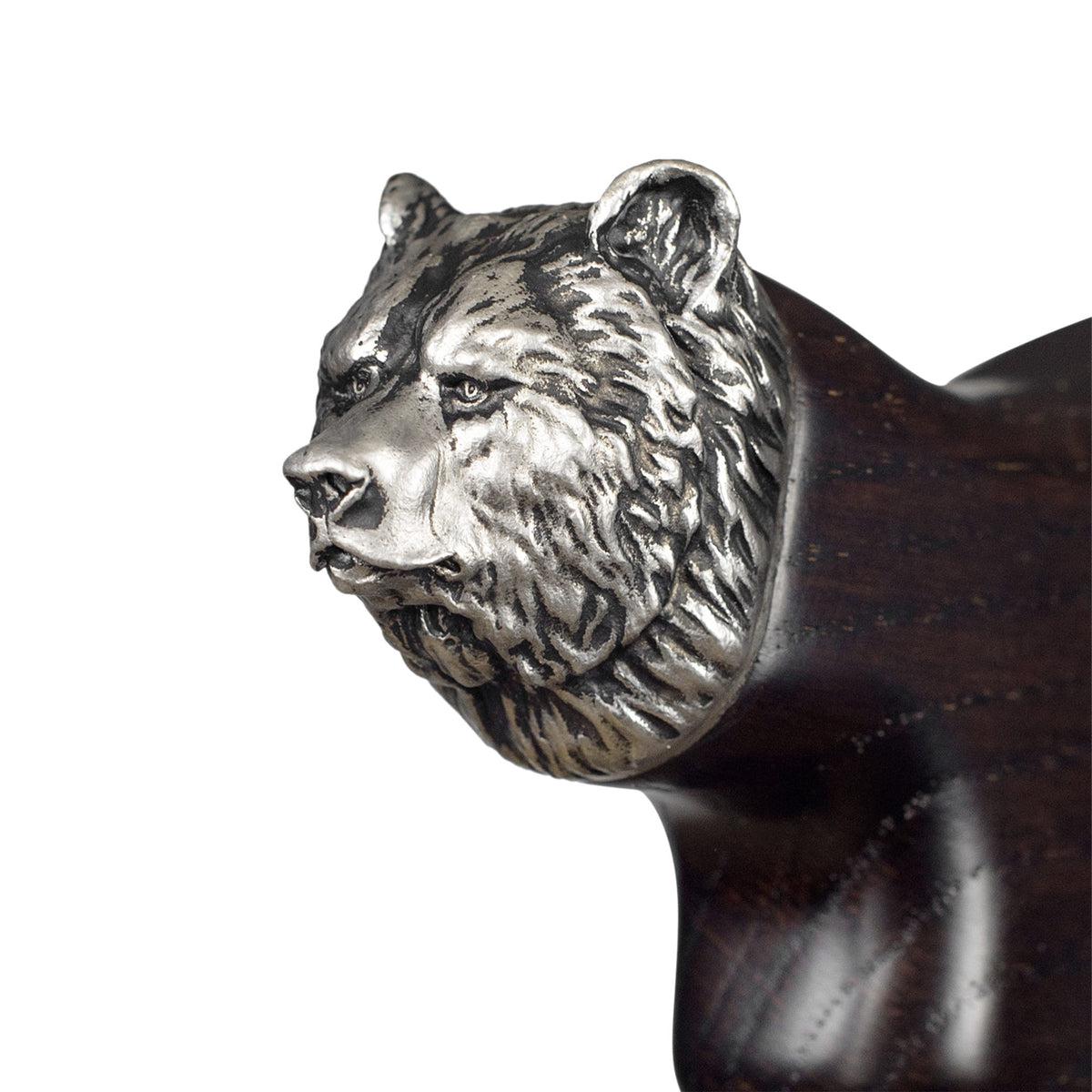 Stylish Custom Wooden Grizzly Bear Walking Cane or Stick