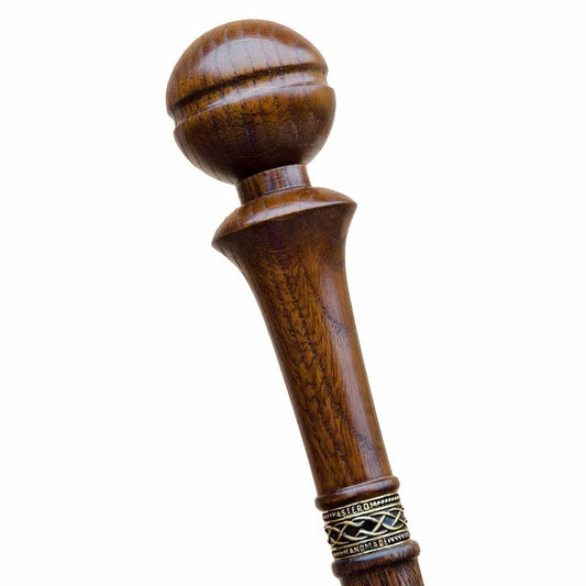 Unique Custom Made 2 Piece Solid Oak Knob Walking Stick or Cane