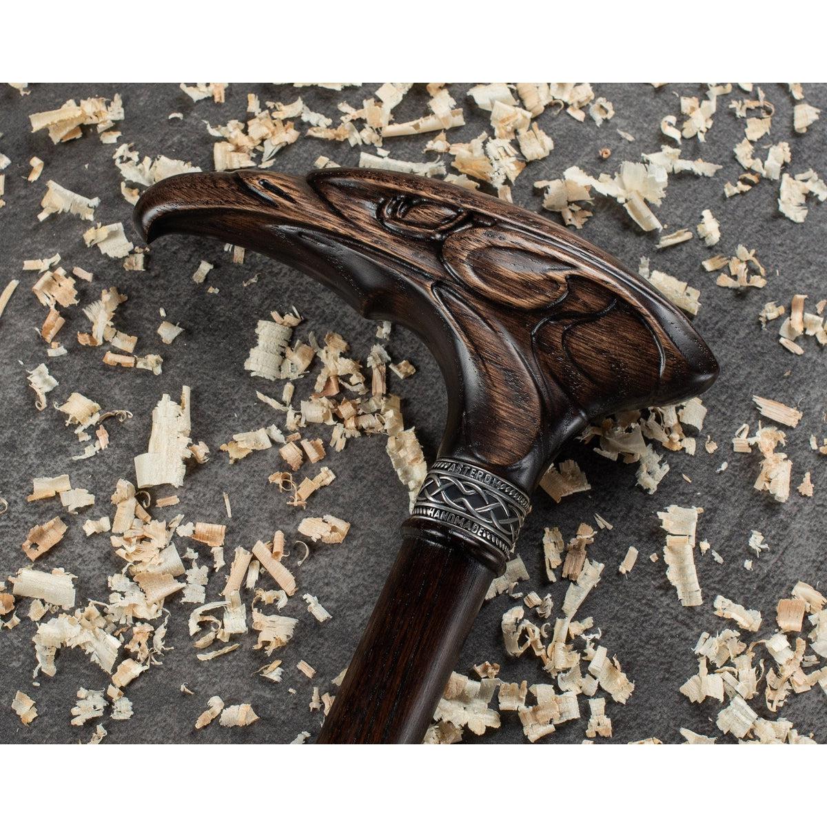 Wooden Eagle Head Cane Hand Carved Walking Stick